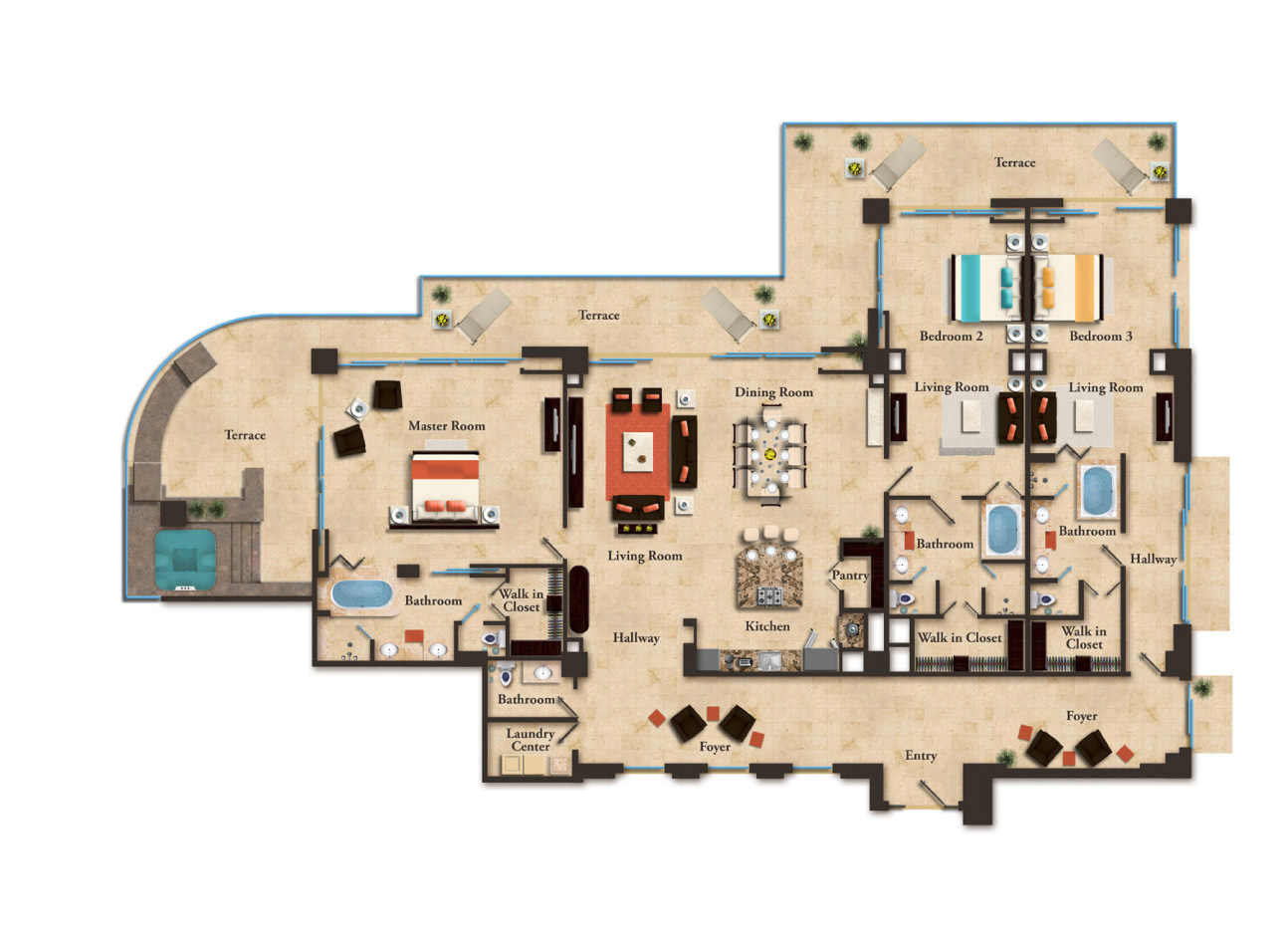 Penthouse Apartment Layout Plans With Oceanfront Views preview