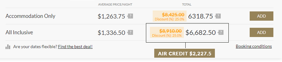 How air credits are applied